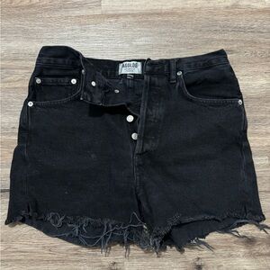 Agolde black denim shorts